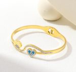 Bracelet Doré Cœur & Œil Protecteur - Image 2