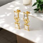 Boucles d’Oreilles Élégance Cristal Doré – Image 2