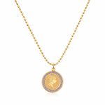 Collier Médaillon Impérial Doré avec Zircons