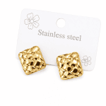 Boucles d’Oreilles Carrées Tressées Dorées