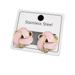 💖 Boucles d’Oreilles Nœud Rose Élégant en Acier Inoxydable
