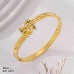 Bracelet Jonc Doré Élégance Nœud Cristal - Image 2