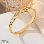 Bracelet Jonc Élégance Dorée Croisée - Image 2