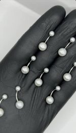 Piercing Nombril Double Perle Élégance Argentée - Image 2