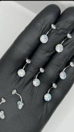Piercing Nombril Cristal Double Éclat – Argenté - Image 2