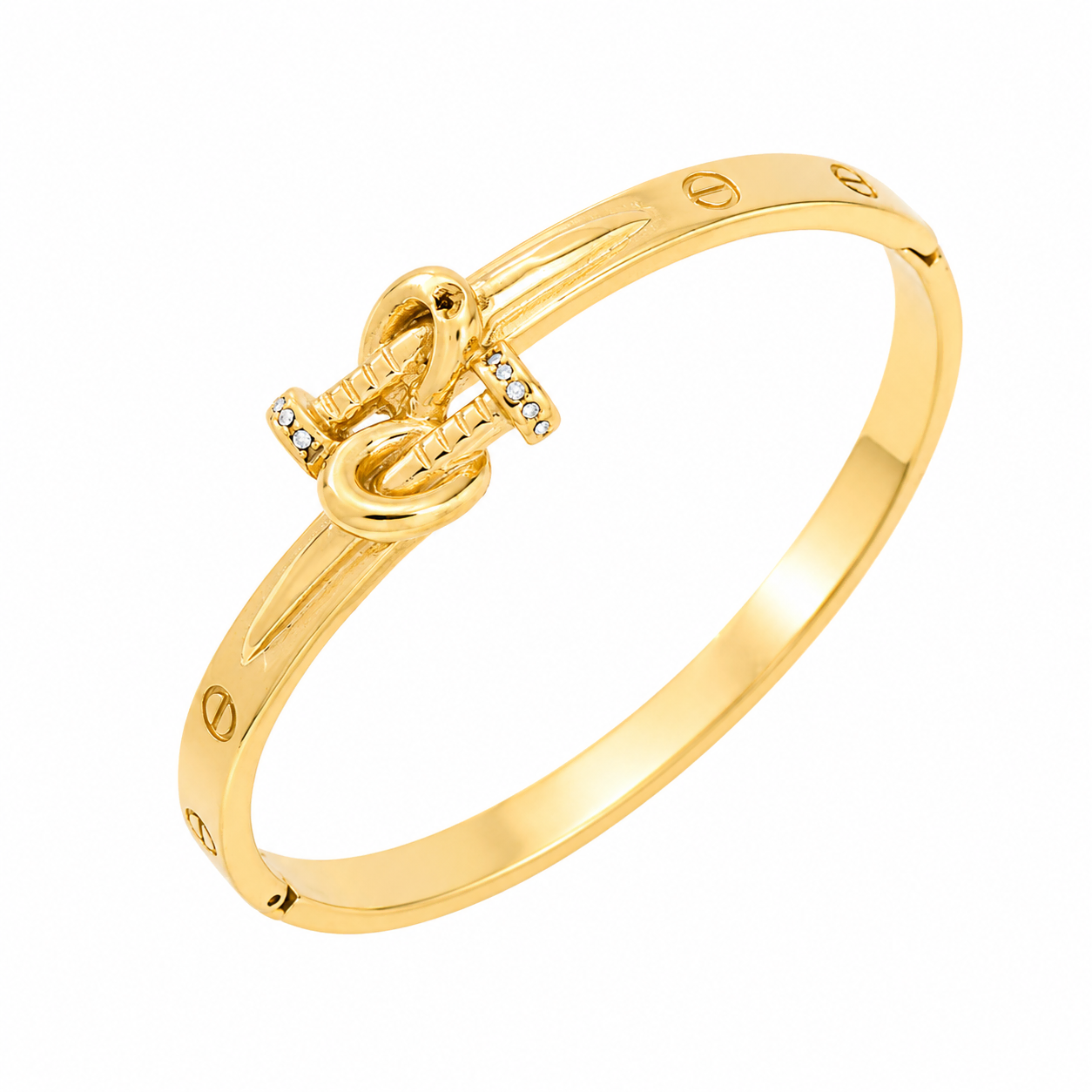 file_000000003404720ab52244781a391375 Bracelet Jonc Doré Élégance Nœud Cristal - Image 1