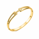 Bracelet Jonc Élégance Dorée Croisée