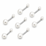 Piercing Nombril Double Perle Élégance Argentée