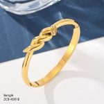 Bracelet Jonc Torsadé Élégance Dorée - Image 2